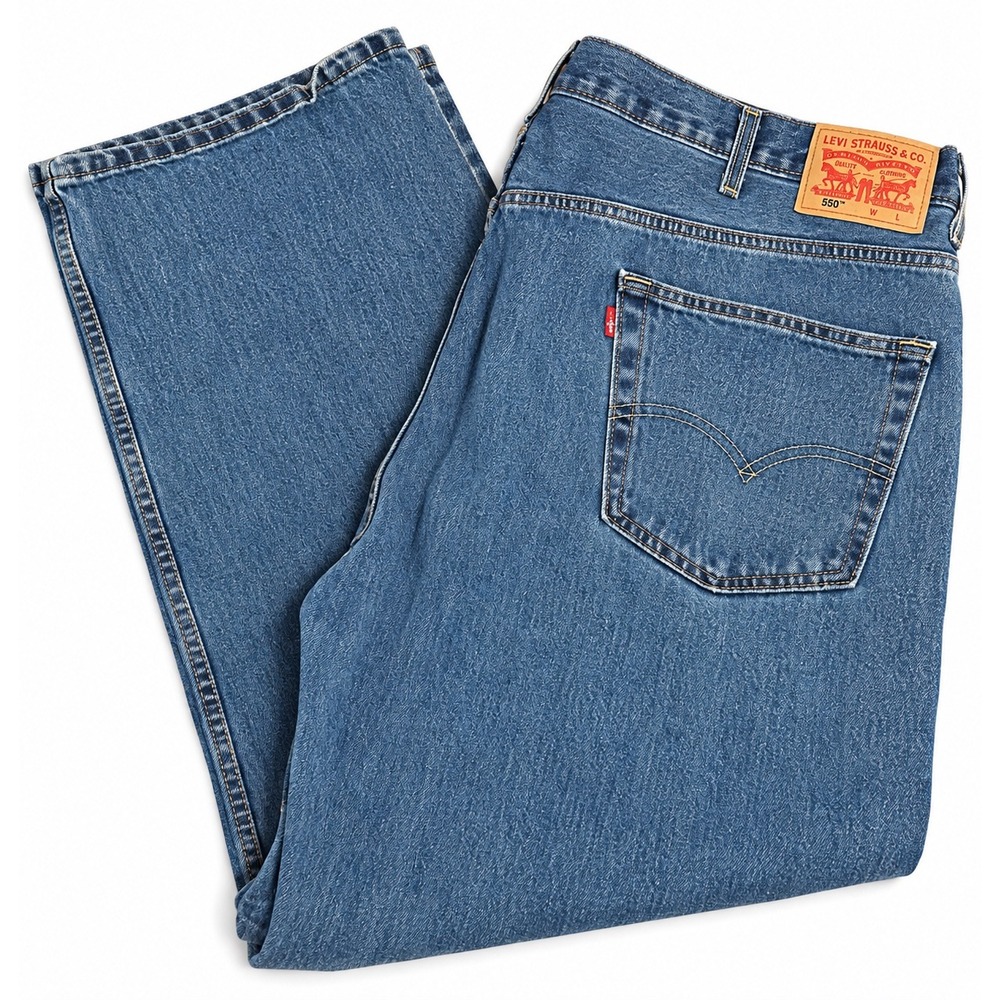 Levi's 550 Men's Jeans 50x30 Big & Tall Relaxed Fit Tapered Leg Medium Wash